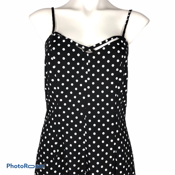 Vintage Nicole Elizabeth B&W Polka Dot Romper - Picture 2 of 8